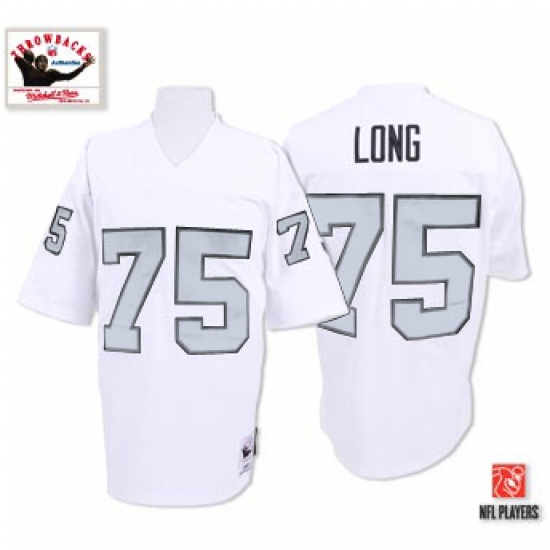 Mitchell And Ness Oakland Raiders 75 Howie Long White Silver No. Authentic NFL Jersey