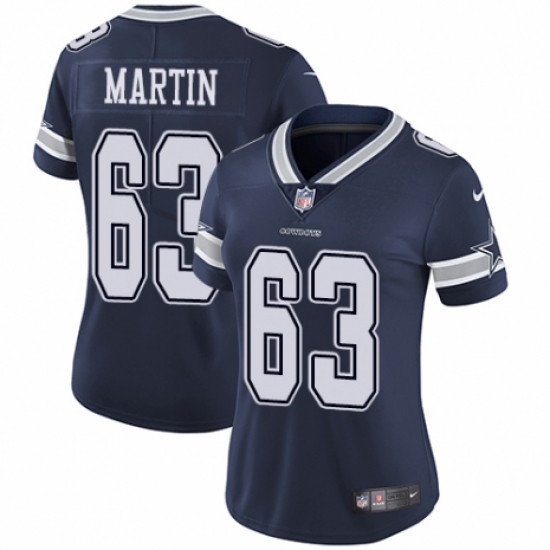 Women's Nike Dallas Cowboys 63 Marcus Martin Navy Blue Team Color Vapor Untouchable Limited Player NFL Jersey