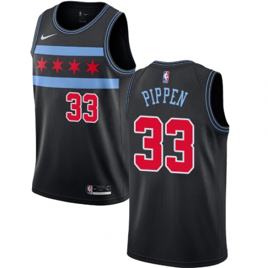 Youth Nike Chicago Bulls 33 Scottie Pippen Swingman Black NBA Jersey - City Edition