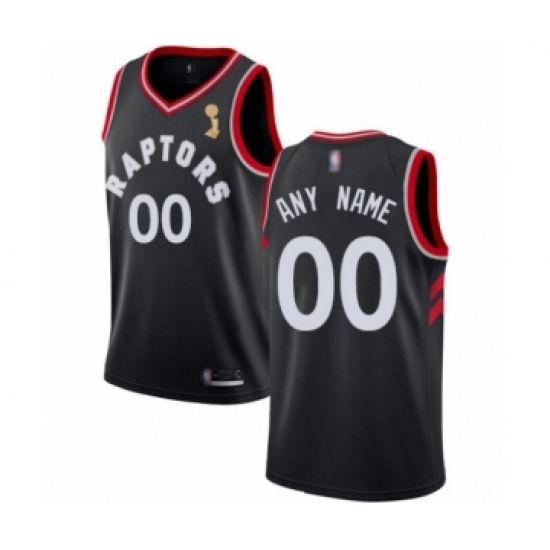 Youth Toronto Raptors Customized Authentic Black 2019 Basketball Finals Champions Jersey Statement Edition