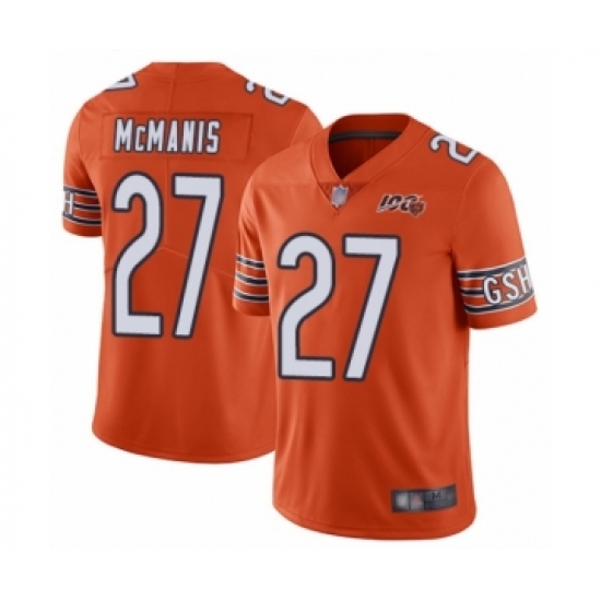 Men's Chicago Bears 27 Sherrick McManis Orange Alternate 100th Season Limited Football Jersey