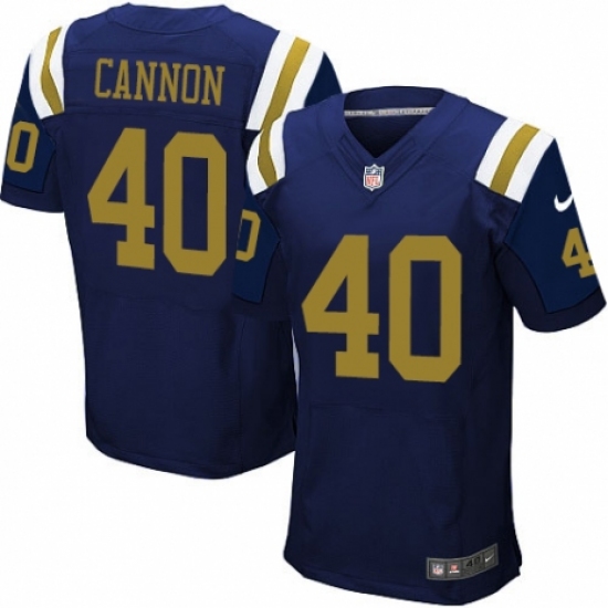 Men's Nike New York Jets 40 Trenton Cannon Elite Navy Blue Alternate NFL Jersey