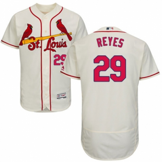 Men's Majestic St. Louis Cardinals 29 lex Reyes Cream Alternate Flex Base Authentic Collection MLB Jersey