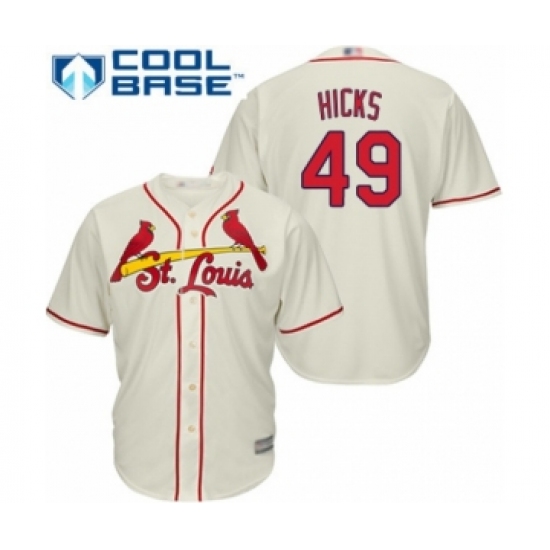 Youth St. Louis Cardinals 49 Jordan Hicks Authentic Cream Alternate Cool Base Baseball Player Jersey