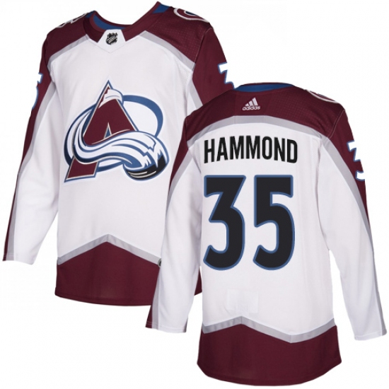 Men's Adidas Colorado Avalanche 35 Andrew Hammond Authentic White Away NHL Jersey