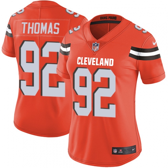 Women's Nike Cleveland Browns 92 Chad Thomas Orange Alternate Vapor Untouchable Limited Player NFL Jersey