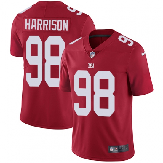 Men's Nike New York Giants 98 Damon Harrison Red Alternate Vapor Untouchable Limited Player NFL Jersey