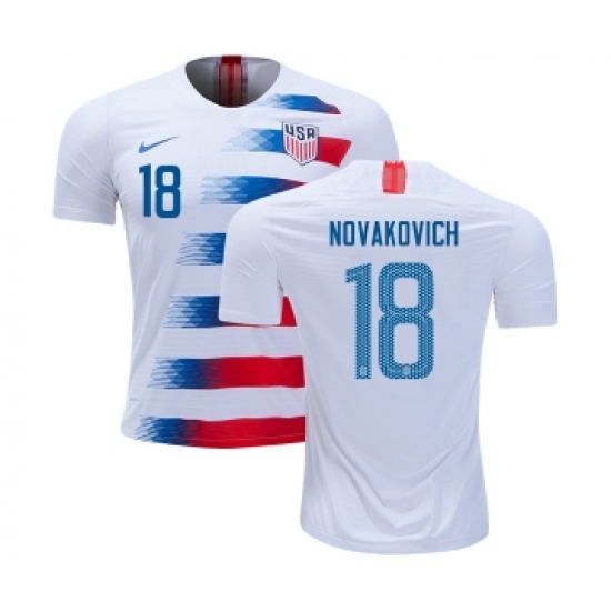 USA 18 Novakovich Home Soccer Country Jersey