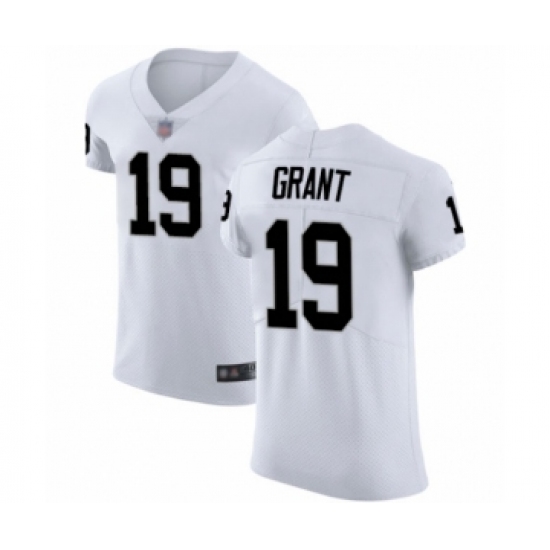 Men's Oakland Raiders 19 Ryan Grant White Vapor Untouchable Elite Player Football Jersey