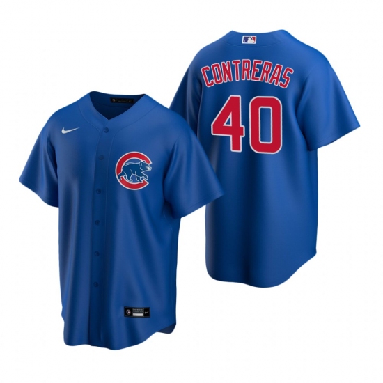 Men's Nike Chicago Cubs 40 Willson Contreras Royal Alternate Stitched Baseball Jersey