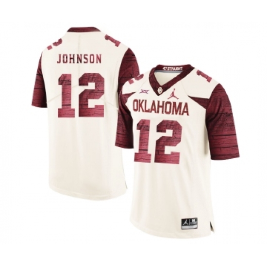 Oklahoma Sooners 12 Will Johnson White 47 Game Winning Streak College Football Jersey