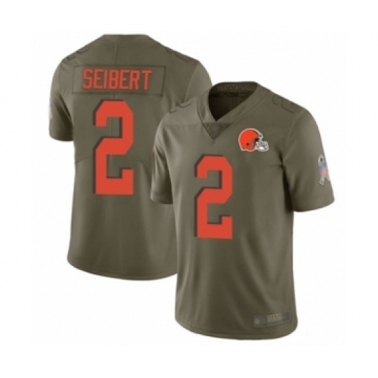 Youth Cleveland Browns 2 Austin Seibert Limited Olive 2017 Salute to Service Football Jersey