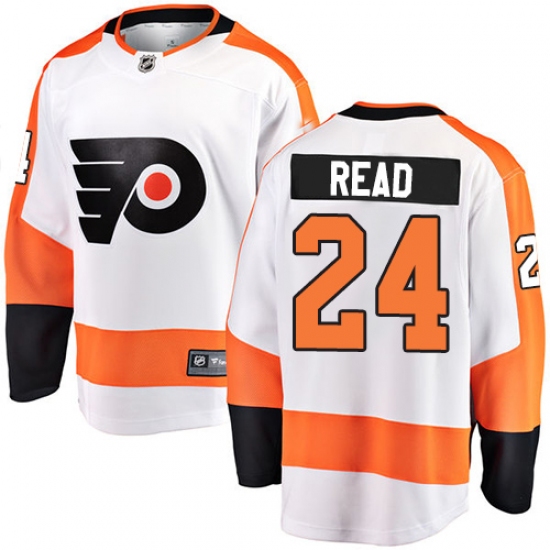 Men's Philadelphia Flyers 24 Matt Read Fanatics Branded White Away Breakaway NHL Jersey