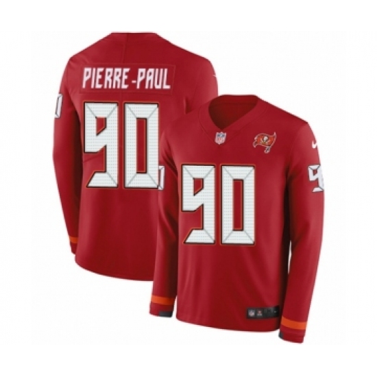 Youth Nike Tampa Bay Buccaneers 90 Jason Pierre-Paul Limited Red Therma Long Sleeve NFL Jersey