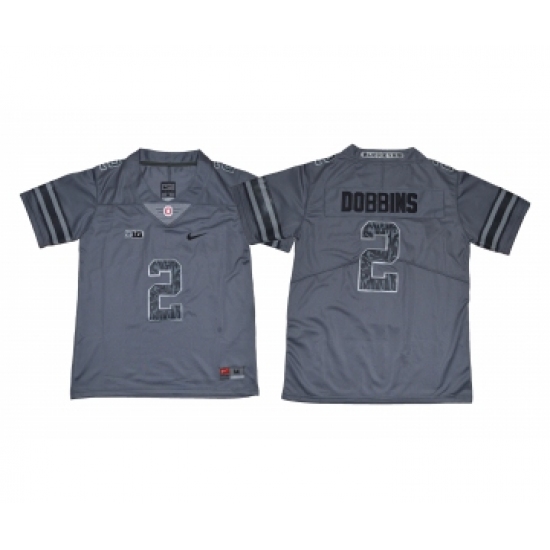 Ohio State Buckeyes 2 J.K. Dobbins Dark Gray Youth College Football Jersey