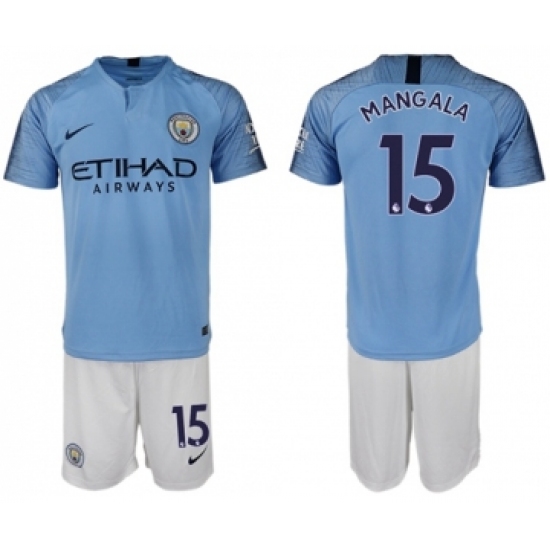 Manchester City 15 Mangala Home Soccer Club Jersey