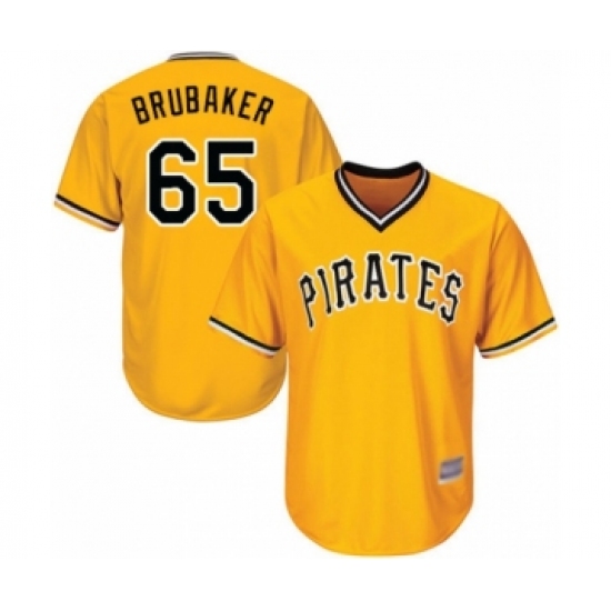 Youth Pittsburgh Pirates 65 J.T. Brubaker Authentic Gold Alternate Cool Base Baseball Player Jersey