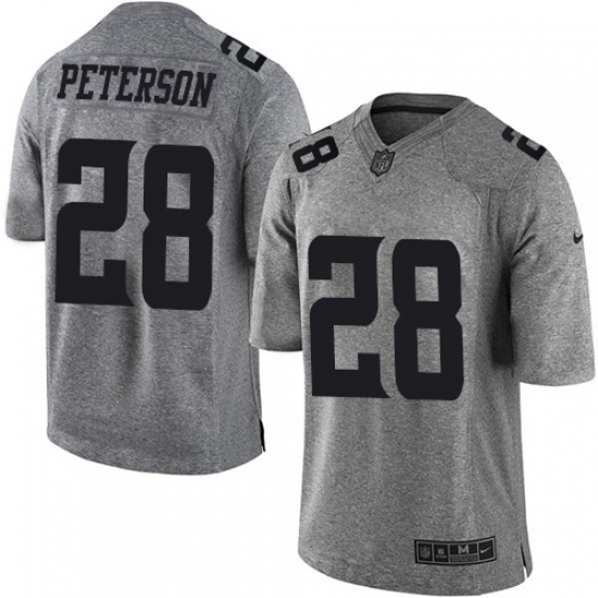 Men's Nike Minnesota Vikings 28 Adrian Peterson Limited Gray Gridiron NFL Jersey