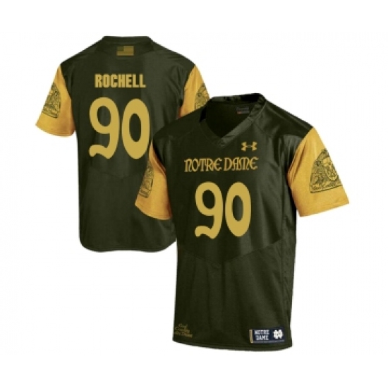 Notre Dame Fighting Irish 90 Isaac Rochell Olive Green College Football Jersey