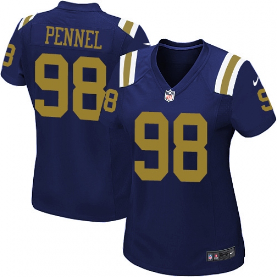 Women's Nike New York Jets 98 Mike Pennel Game Navy Blue Alternate NFL Jersey