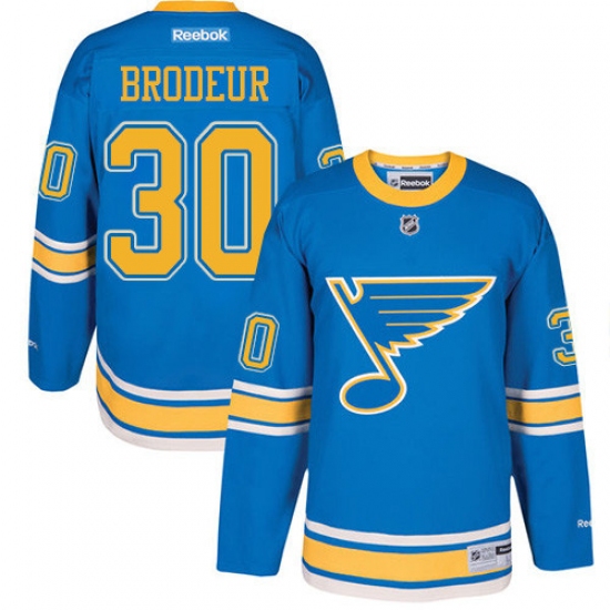 Youth Reebok St. Louis Blues 30 Martin Brodeur Authentic Blue 2017 Winter Classic NHL Jersey