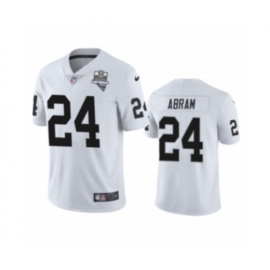Men's Oakland Raiders 24 Johnathan Abram White 2020 Inaugural Season Vapor Limited Jersey