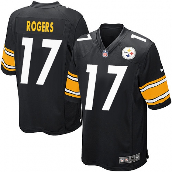 Men's Nike Pittsburgh Steelers 17 Eli Rogers Game Black Team Color NFL Jersey