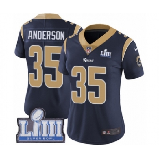 Women's Nike Los Angeles Rams 35 C.J. Anderson Navy Blue Team Color Vapor Untouchable Limited Player Super Bowl LIII Bound NFL Jersey