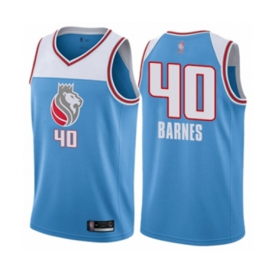 Men's Sacramento Kings 40 Harrison Barnes Authentic Blue Basketball Jersey - City Edition