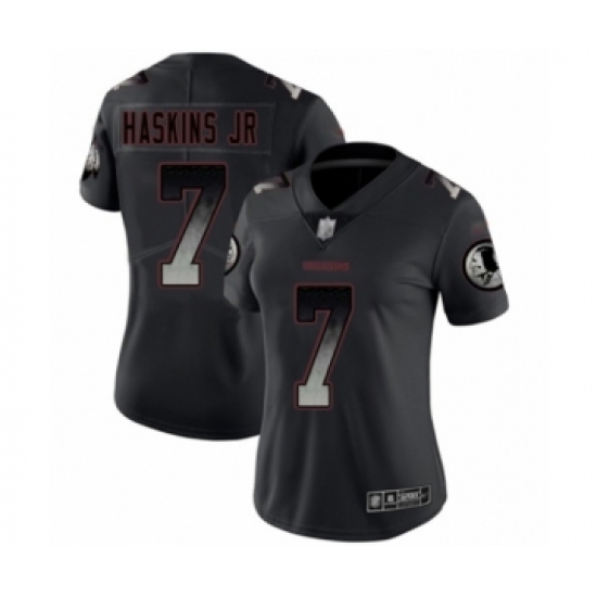 Women's Washington Redskins 7 Dwayne Haskins Limited Black Smoke Fashion Football Jersey