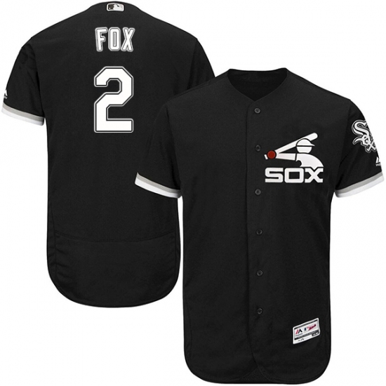 Men's Majestic Chicago White Sox 2 Nellie Fox Authentic Black Alternate Home Cool Base MLB Jersey