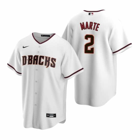 Men's Nike Arizona Diamondbacks 2 Starling Marte White Home Stitched Baseball Jersey