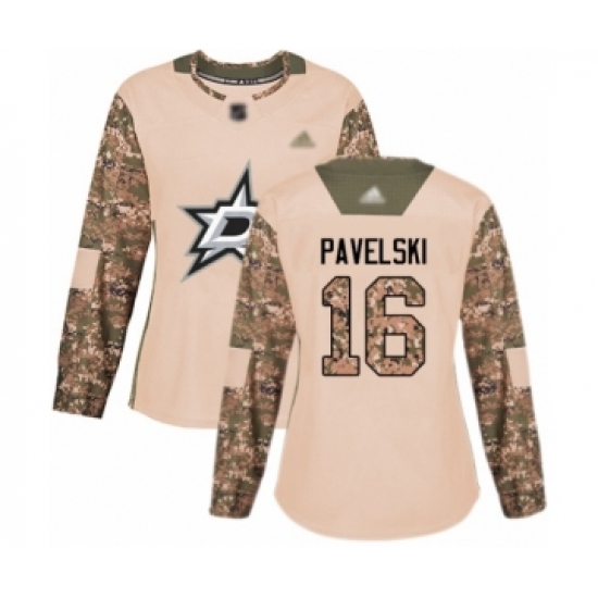 Women's Dallas Stars 16 Joe Pavelski Authentic Camo Veterans Day Practice Hockey Jersey