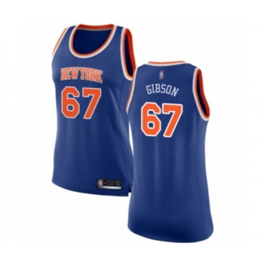 Women's New York Knicks 67 Taj Gibson Swingman Royal Blue Basketball Jersey - Icon Edition