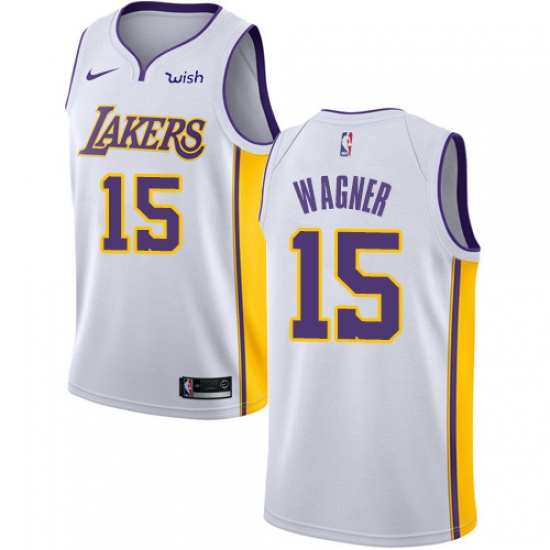 Men's Nike Los Angeles Lakers 15 Moritz Wagner Swingman White NBA Jersey - Association Edition