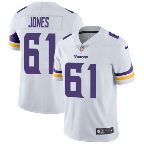 Men's Nike Minnesota Vikings 61 Brett Jones White Vapor Untouchable Limited Player NFL Jersey