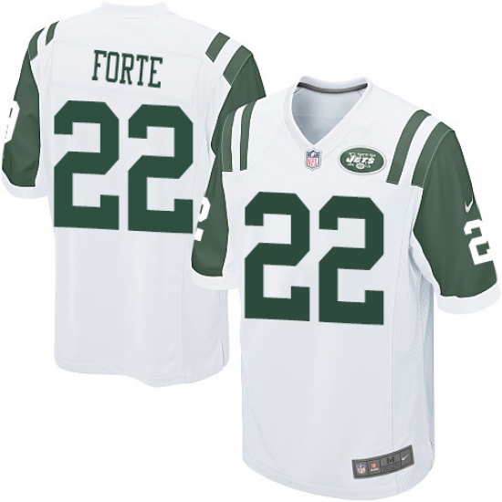 Men's Nike New York Jets 22 Matt Forte Game White NFL Jersey