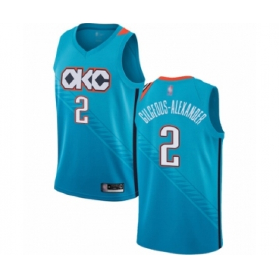 Youth Oklahoma City Thunder 2 Shai Gilgeous-Alexander Swingman Turquoise Basketball Jersey - City Edition