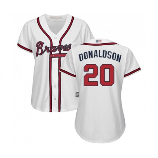 Women's Atlanta Braves 20 Josh Donaldson Replica White Home Cool Base Baseball Jersey