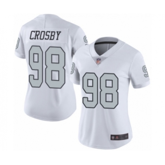Women's Oakland Raiders 98 Maxx Crosby Limited White Rush Vapor Untouchable Football Jersey