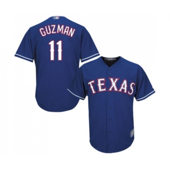 Men's Texas Rangers 11 Ronald Guzman Replica Royal Blue Alternate 2 Cool Base Baseball Jersey