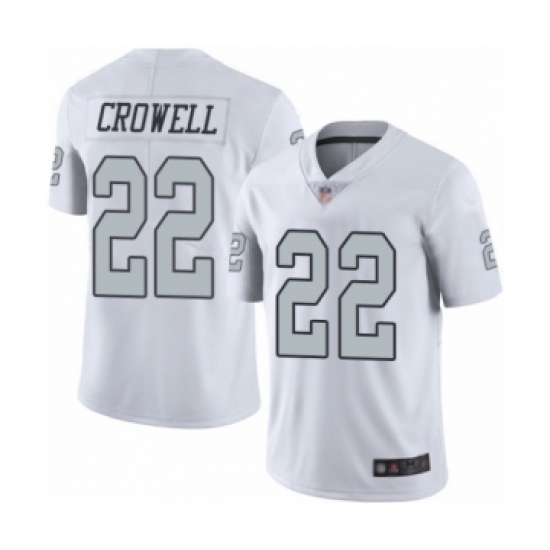 Men's Oakland Raiders 22 Isaiah Crowell Elite White Rush Vapor Untouchable Football Jersey