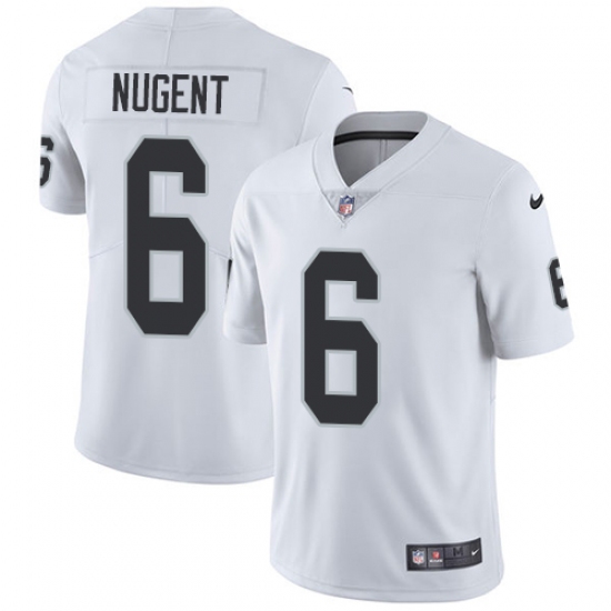 Men's Nike Oakland Raiders 6 Mike Nugent White Vapor Untouchable Limited Player NFL Jersey