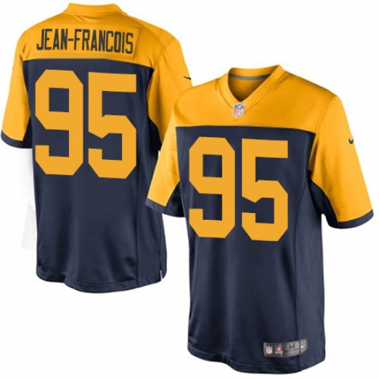 Men's Nike Green Bay Packers 95 Ricky Jean-Francois Limited Navy Blue Alternate NFL Jersey