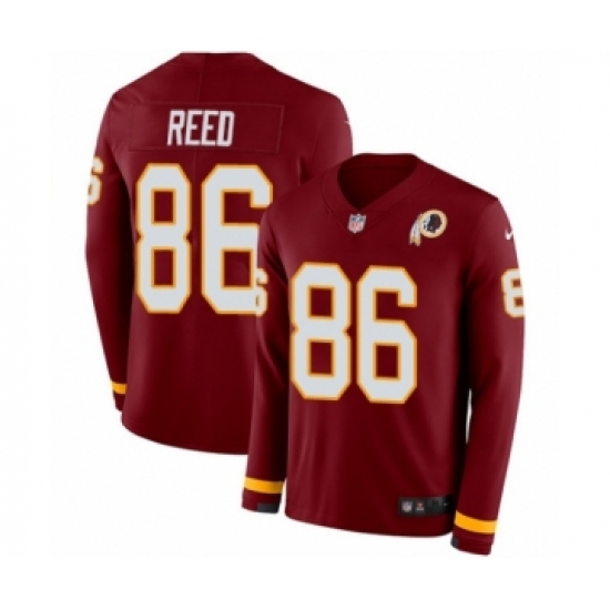 Men's Nike Washington Redskins 86 Jordan Reed Limited Burgundy Therma Long Sleeve NFL Jersey