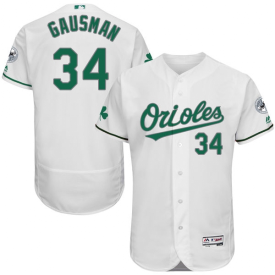 Men's Majestic Baltimore Orioles 34 Kevin Gausman White Celtic Flexbase Authentic Collection MLB Jersey