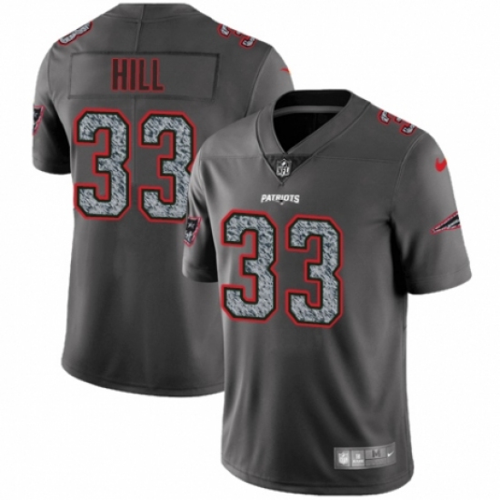 Men's Nike New England Patriots 33 Jeremy Hill Gray Static Vapor Untouchable Limited NFL Jersey