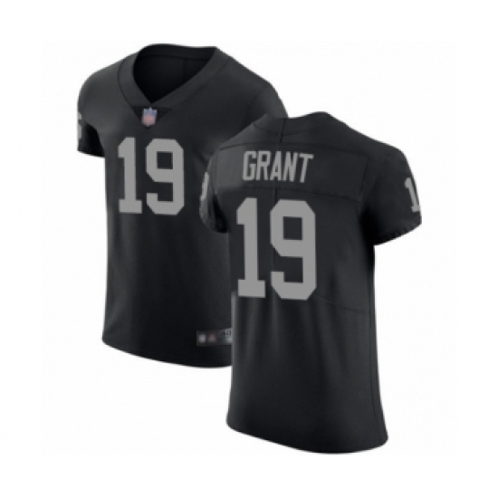 Men's Oakland Raiders 19 Ryan Grant Black Team Color Vapor Untouchable Elite Player Football Jersey