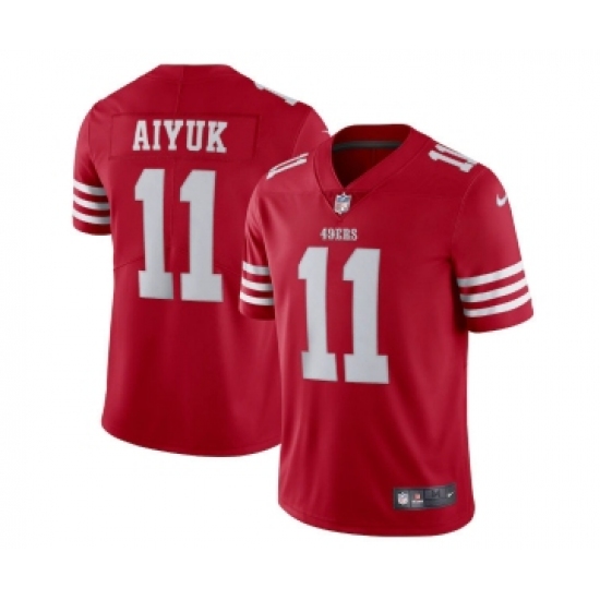 Men's San Francisco 49ers 11 Brandon Aiyuk 2022 New Scarlet Vapor Untouchable Limited Stitched Football Jersey
