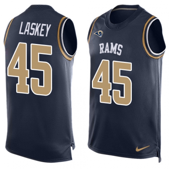 Men's Nike Los Angeles Rams 45 Zach Laskey Limited Navy Blue Player Name & Number Tank Top NFL Jersey